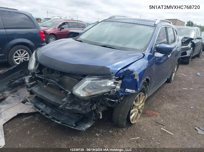 2017 Nissan Rogue Sv/Sl VIN: 5N1AT2MVXHC768720 Lot: 12339725