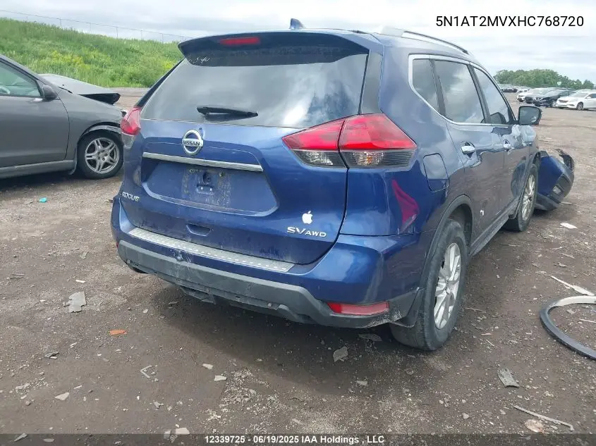 2017 Nissan Rogue Sv/Sl VIN: 5N1AT2MVXHC768720 Lot: 12339725