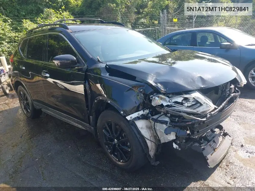 2017 Nissan Rogue Sv VIN: 5N1AT2MT1HC829841 Lot: 42596007