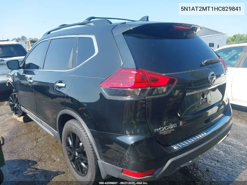 2017 Nissan Rogue Sv VIN: 5N1AT2MT1HC829841 Lot: 42596007
