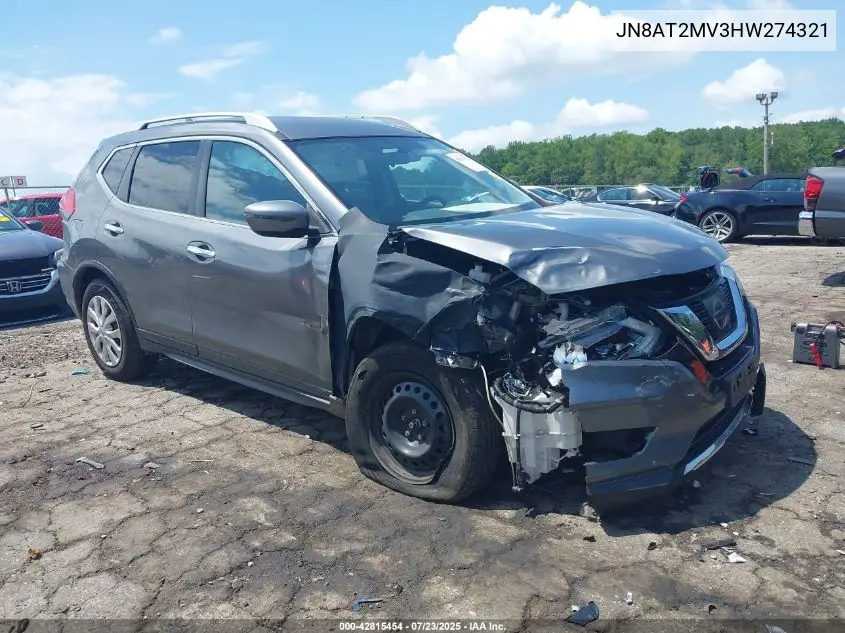 2017 Nissan Rogue S VIN: JN8AT2MV3HW274321 Lot: 42815454