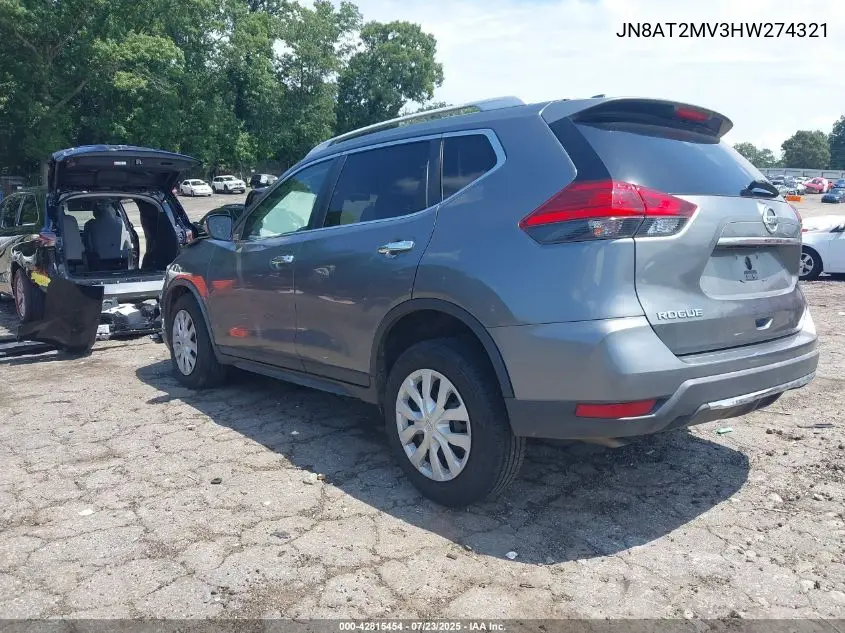 2017 Nissan Rogue S VIN: JN8AT2MV3HW274321 Lot: 42815454