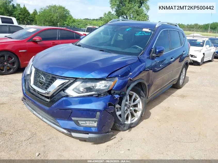 2019 Nissan Rogue Sv VIN: KNMAT2MT2KP500442 Lot: 42602267