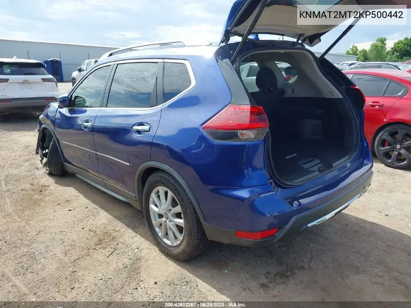 2019 Nissan Rogue Sv VIN: KNMAT2MT2KP500442 Lot: 42602267