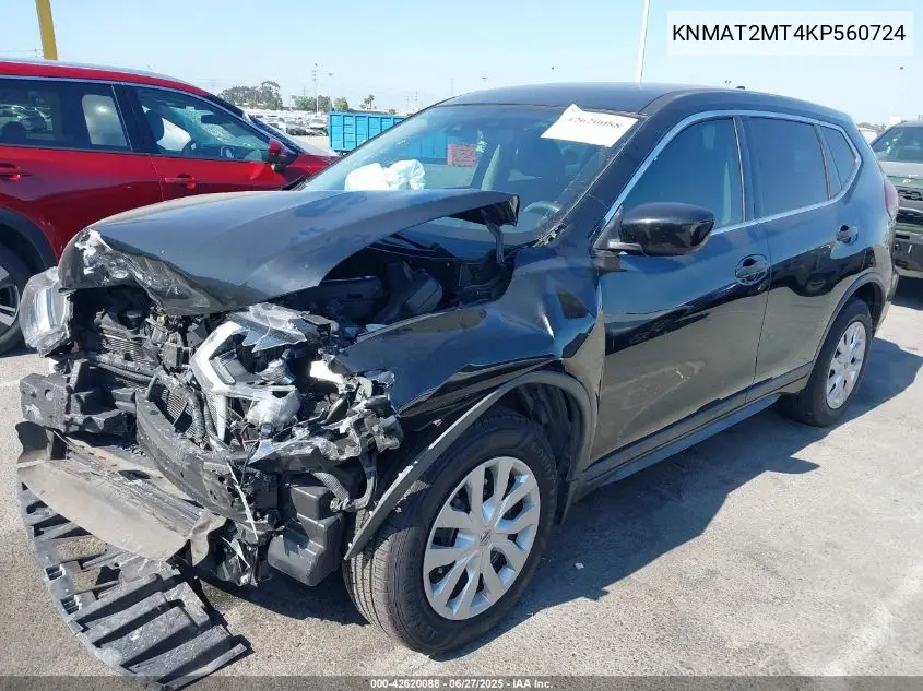 2019 Nissan Rogue S VIN: KNMAT2MT4KP560724 Lot: 42620088