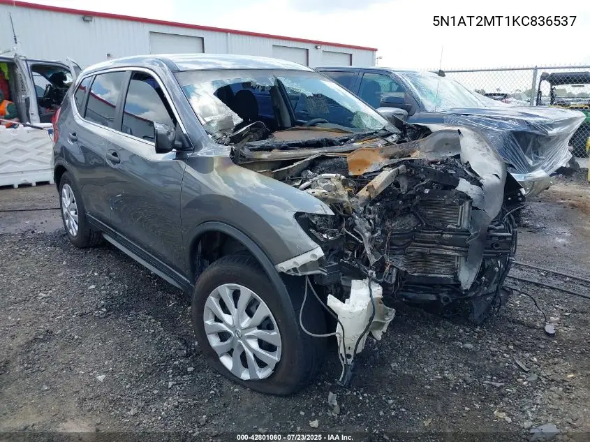 2019 Nissan Rogue S VIN: 5N1AT2MT1KC836537 Lot: 42801060