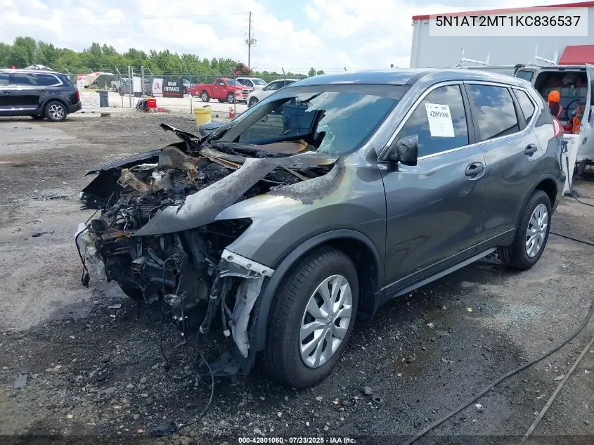 2019 Nissan Rogue S VIN: 5N1AT2MT1KC836537 Lot: 42801060