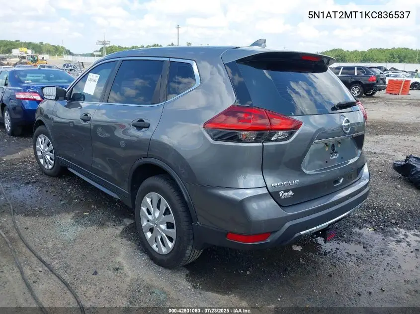 2019 Nissan Rogue S VIN: 5N1AT2MT1KC836537 Lot: 42801060