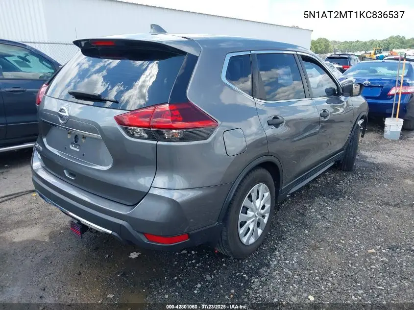 2019 Nissan Rogue S VIN: 5N1AT2MT1KC836537 Lot: 42801060