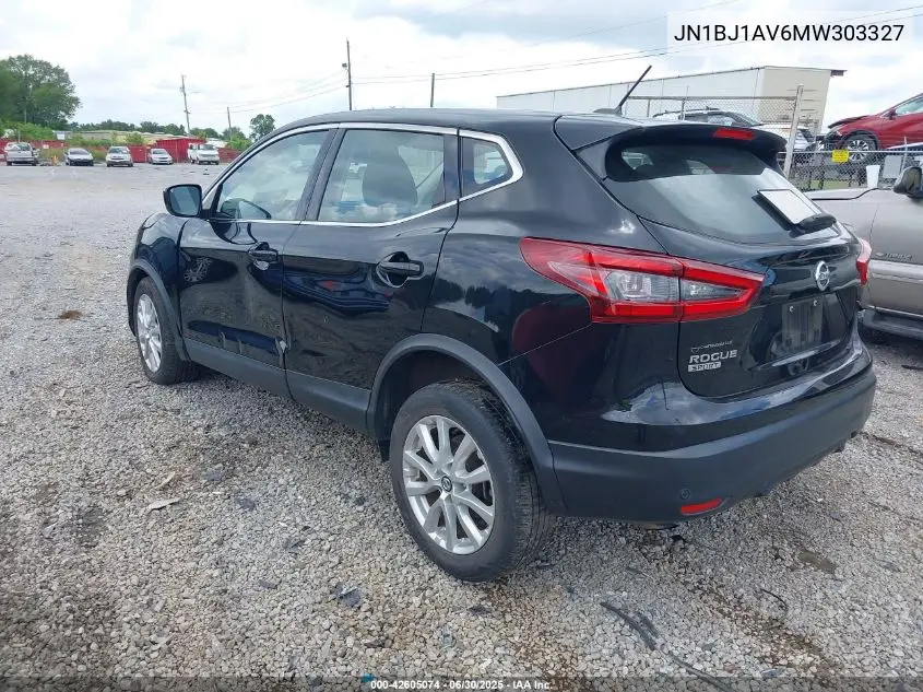 2021 Nissan Rogue Sport S Fwd Xtronic Cvt VIN: JN1BJ1AV6MW303327 Lot: 42605074
