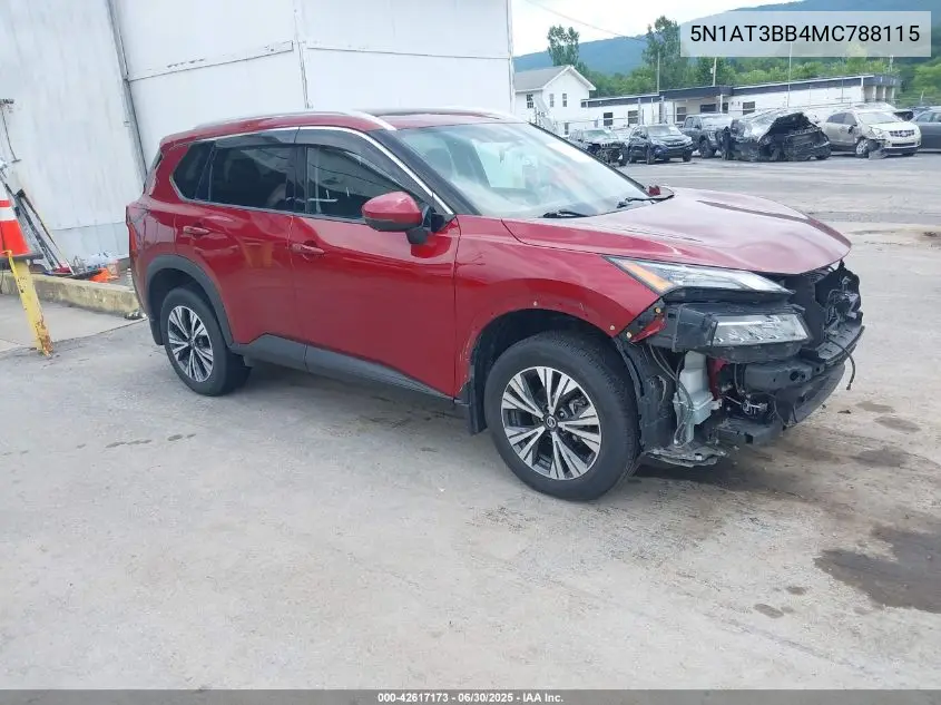 2021 Nissan Rogue Sv Intelligent Awd VIN: 5N1AT3BB4MC788115 Lot: 42617173
