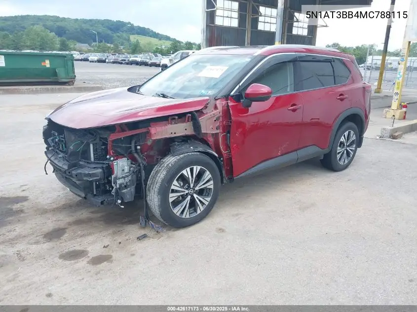 2021 Nissan Rogue Sv Intelligent Awd VIN: 5N1AT3BB4MC788115 Lot: 42617173