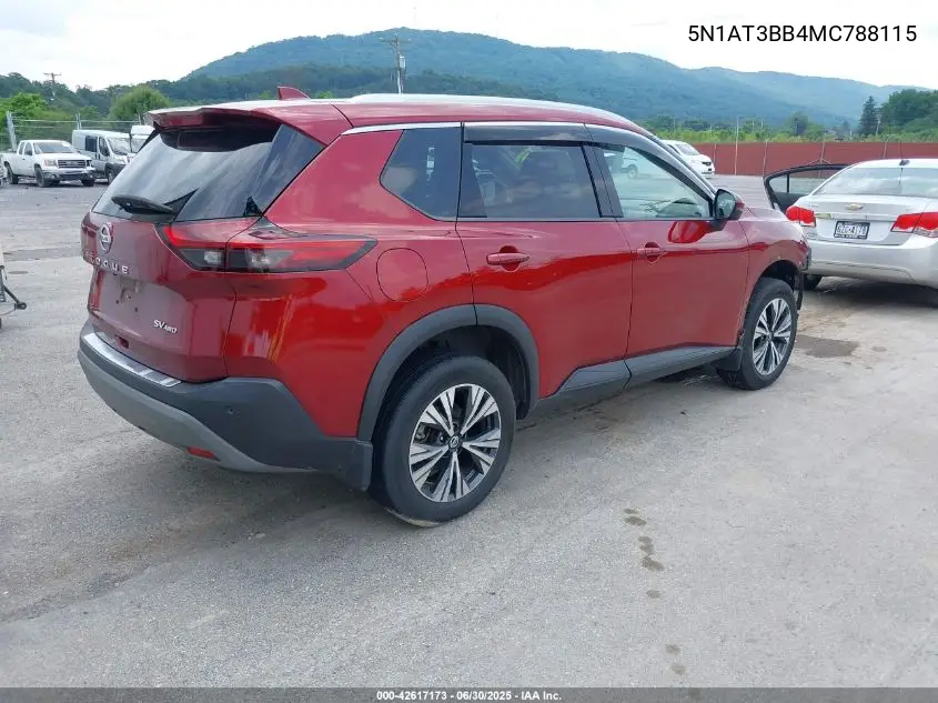 2021 Nissan Rogue Sv Intelligent Awd VIN: 5N1AT3BB4MC788115 Lot: 42617173