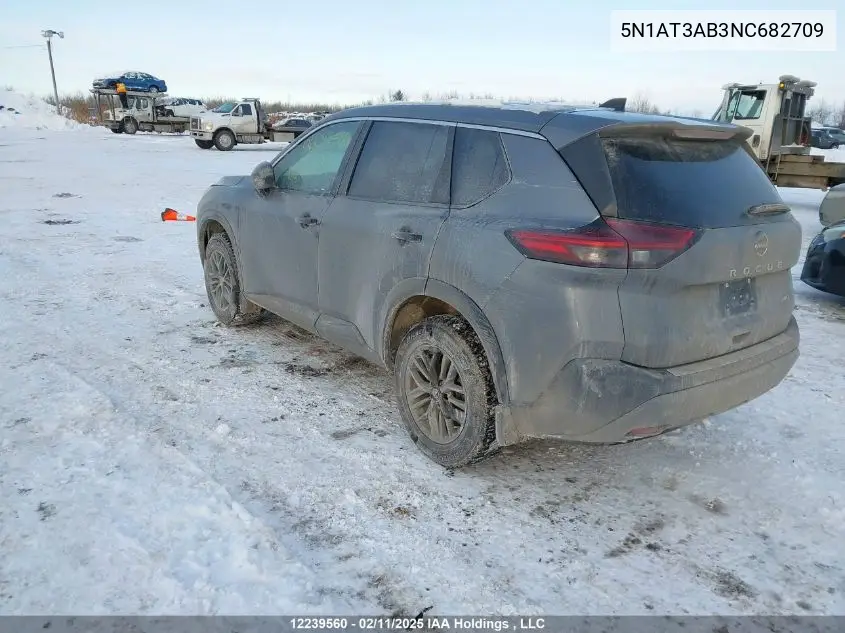 2022 Nissan Rogue S VIN: 5N1AT3AB3NC682709 Lot: 12239560