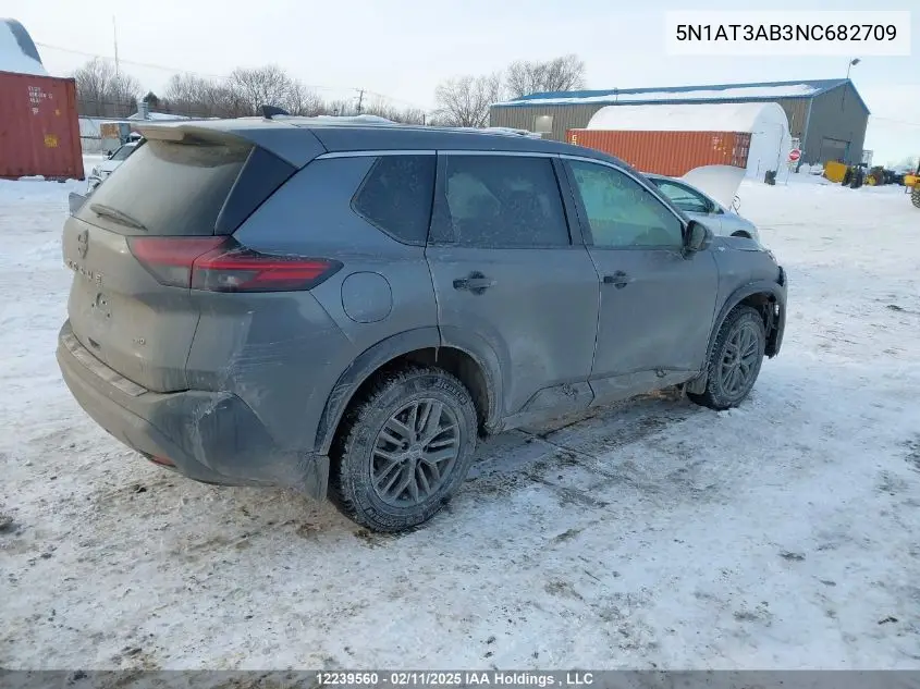 2022 Nissan Rogue S VIN: 5N1AT3AB3NC682709 Lot: 12239560
