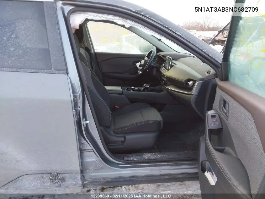 2022 Nissan Rogue S VIN: 5N1AT3AB3NC682709 Lot: 12239560