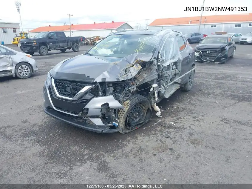 2022 Nissan Rogue Sport Sv VIN: JN1BJ1BW2NW491353 Lot: 12275188