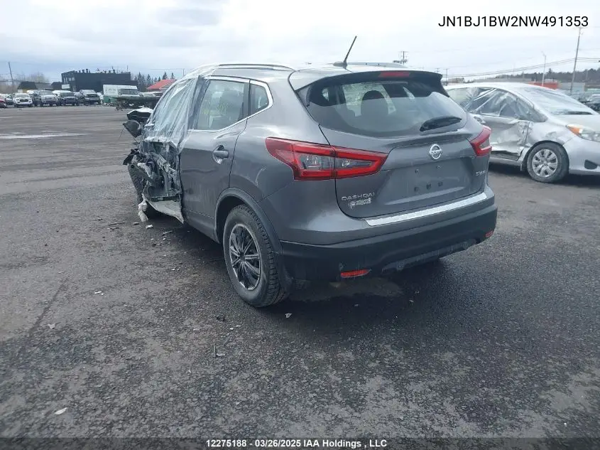 2022 Nissan Rogue Sport Sv VIN: JN1BJ1BW2NW491353 Lot: 12275188