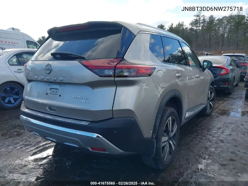 2022 Nissan Rogue Platinum Intelligent Awd VIN: JN8BT3DD6NW275718 Lot: 41675565