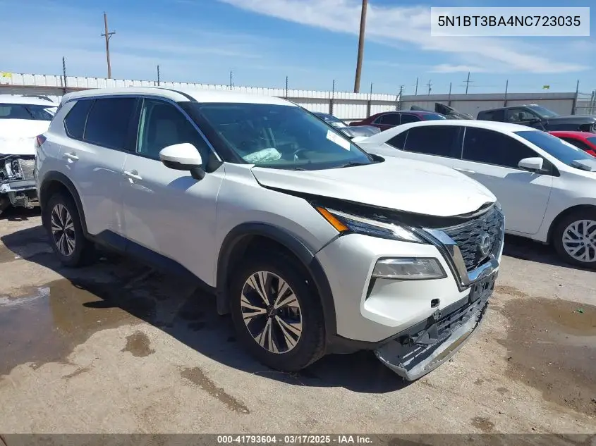 2022 Nissan Rogue Sv Fwd VIN: 5N1BT3BA4NC723035 Lot: 41793604