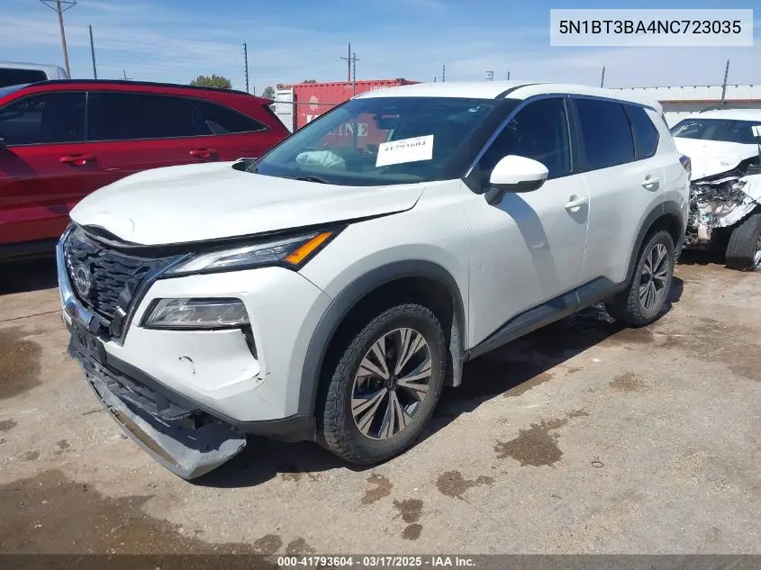 2022 Nissan Rogue Sv Fwd VIN: 5N1BT3BA4NC723035 Lot: 41793604