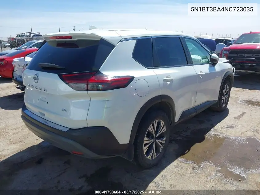 2022 Nissan Rogue Sv Fwd VIN: 5N1BT3BA4NC723035 Lot: 41793604