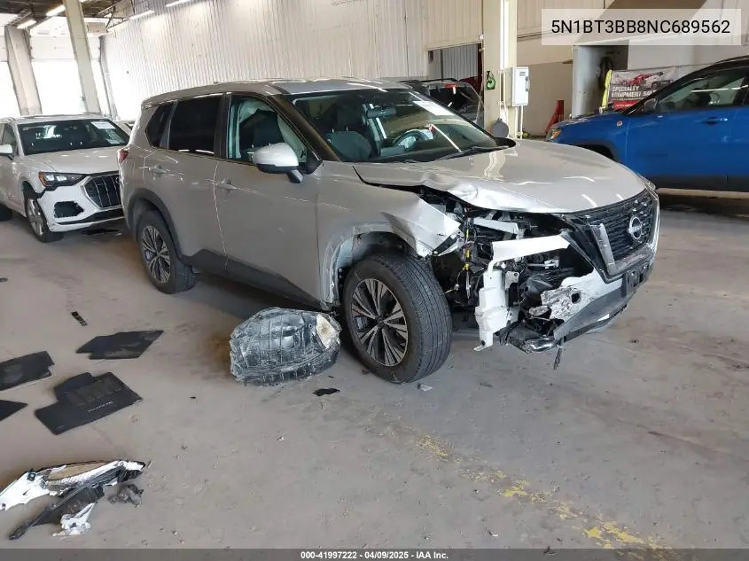 2022 Nissan Rogue Sv Intelligent Awd VIN: 5N1BT3BB8NC689562 Lot: 41997222