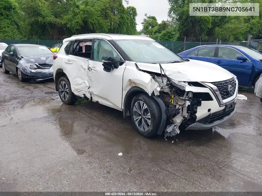 2022 Nissan Rogue Sv Intelligent Awd VIN: 5N1BT3BB9NC705641 Lot: 42219384