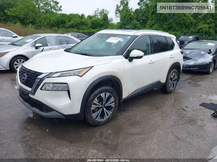 2022 Nissan Rogue Sv Intelligent Awd VIN: 5N1BT3BB9NC705641 Lot: 42219384