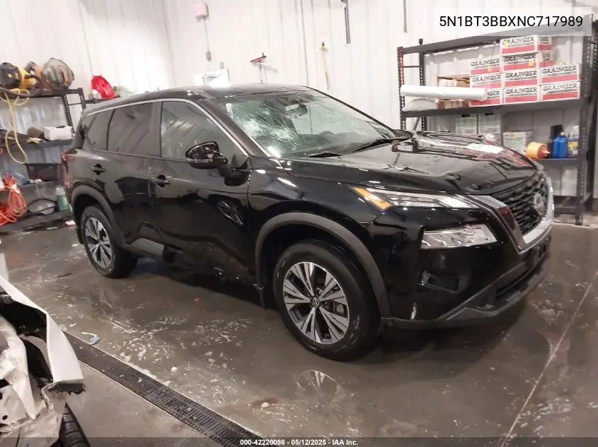 2022 Nissan Rogue Sv Intelligent Awd VIN: 5N1BT3BBXNC717989 Lot: 42220086