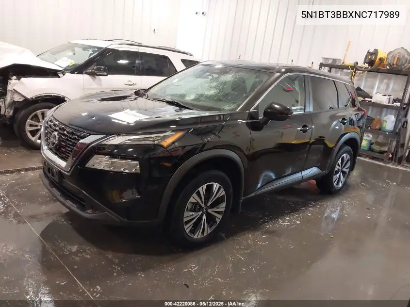 2022 Nissan Rogue Sv Intelligent Awd VIN: 5N1BT3BBXNC717989 Lot: 42220086
