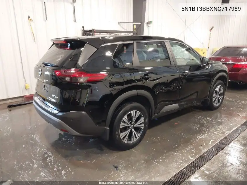 2022 Nissan Rogue Sv Intelligent Awd VIN: 5N1BT3BBXNC717989 Lot: 42220086