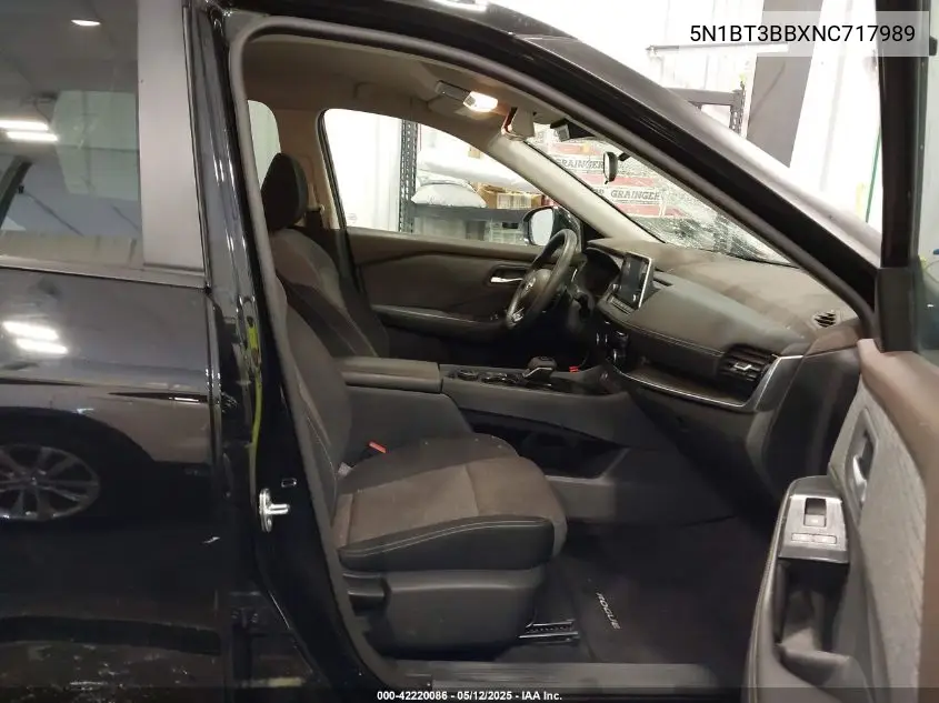 2022 Nissan Rogue Sv Intelligent Awd VIN: 5N1BT3BBXNC717989 Lot: 42220086