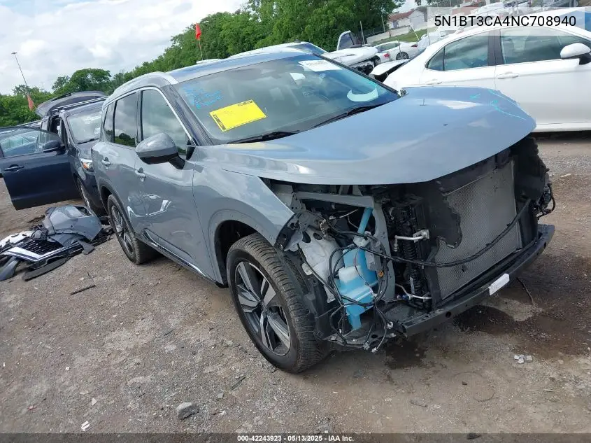 2022 Nissan Rogue Sl Fwd VIN: 5N1BT3CA4NC708940 Lot: 42243923