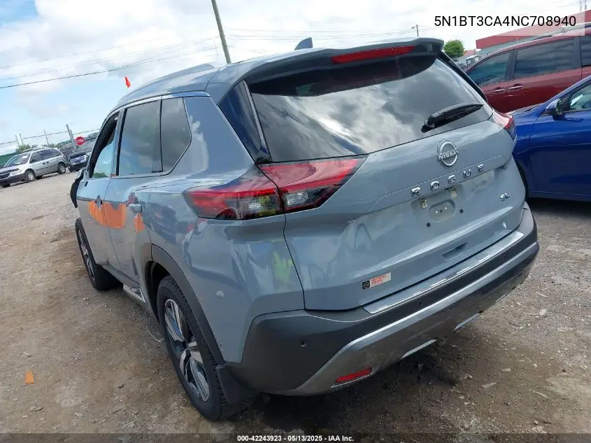 2022 Nissan Rogue Sl Fwd VIN: 5N1BT3CA4NC708940 Lot: 42243923
