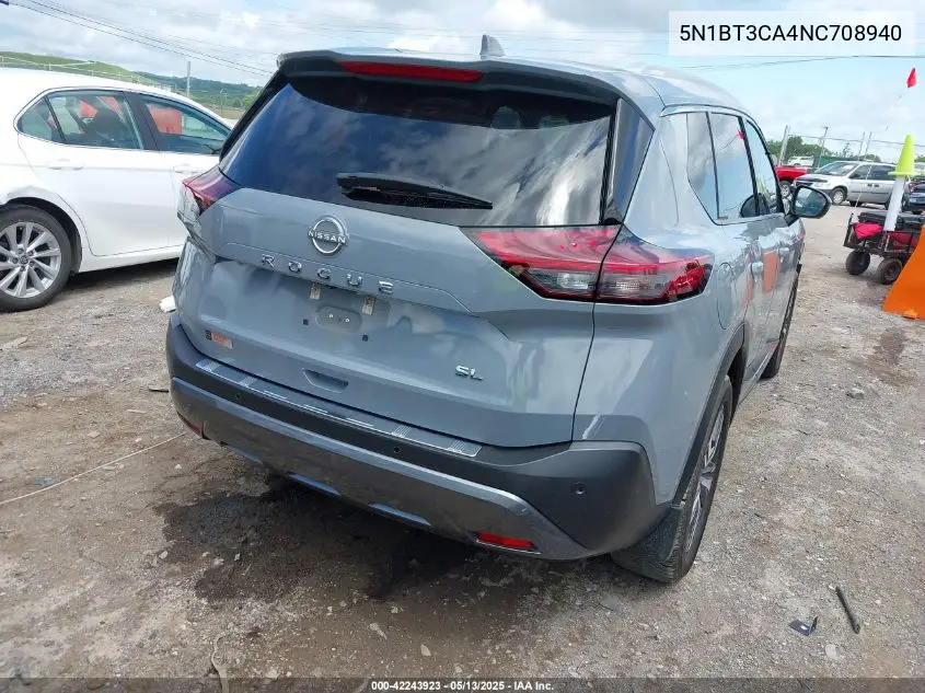 2022 Nissan Rogue Sl Fwd VIN: 5N1BT3CA4NC708940 Lot: 42243923