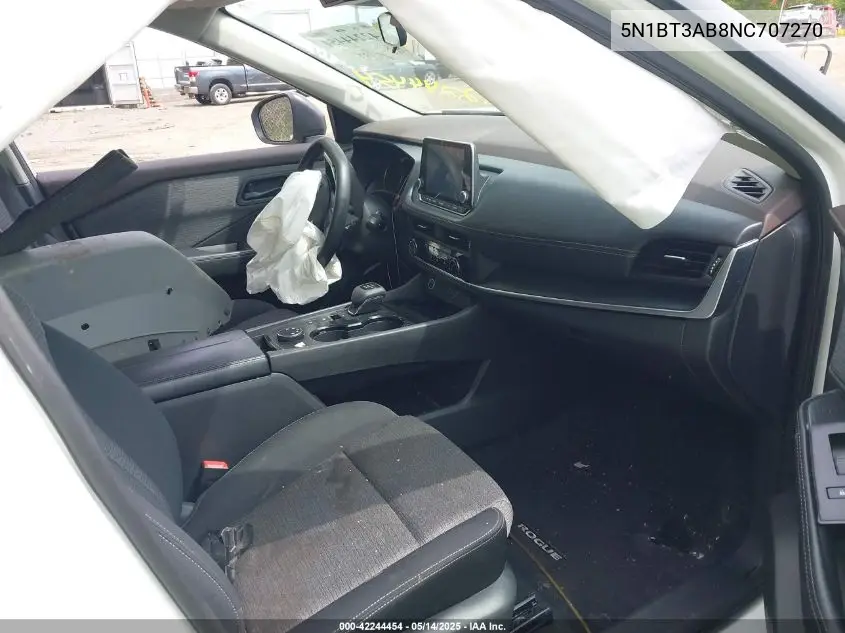 2022 Nissan Rogue S Intelligent Awd VIN: 5N1BT3AB8NC707270 Lot: 42244454