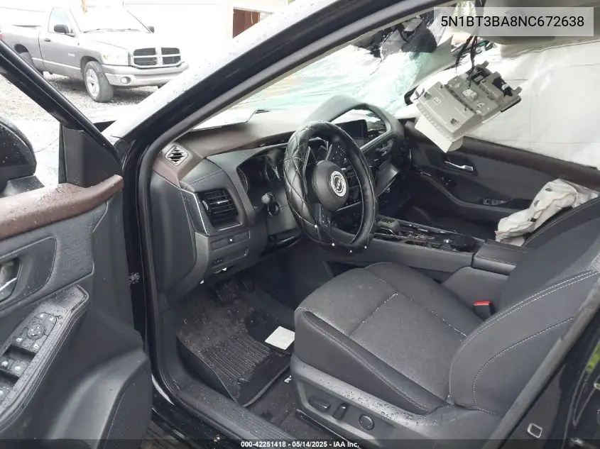 2022 Nissan Rogue Sv Fwd VIN: 5N1BT3BA8NC672638 Lot: 42251418