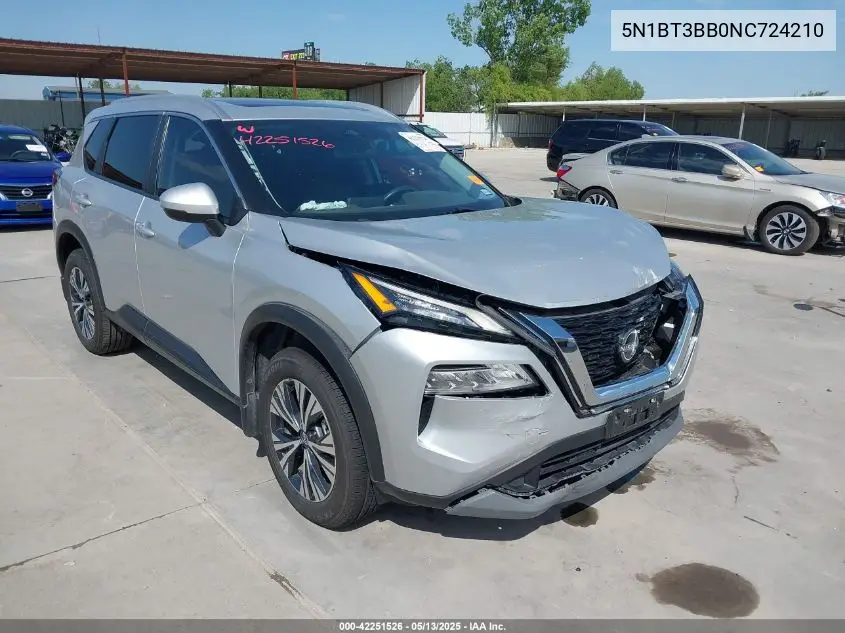 2022 Nissan Rogue Sv Intelligent Awd VIN: 5N1BT3BB0NC724210 Lot: 42251526