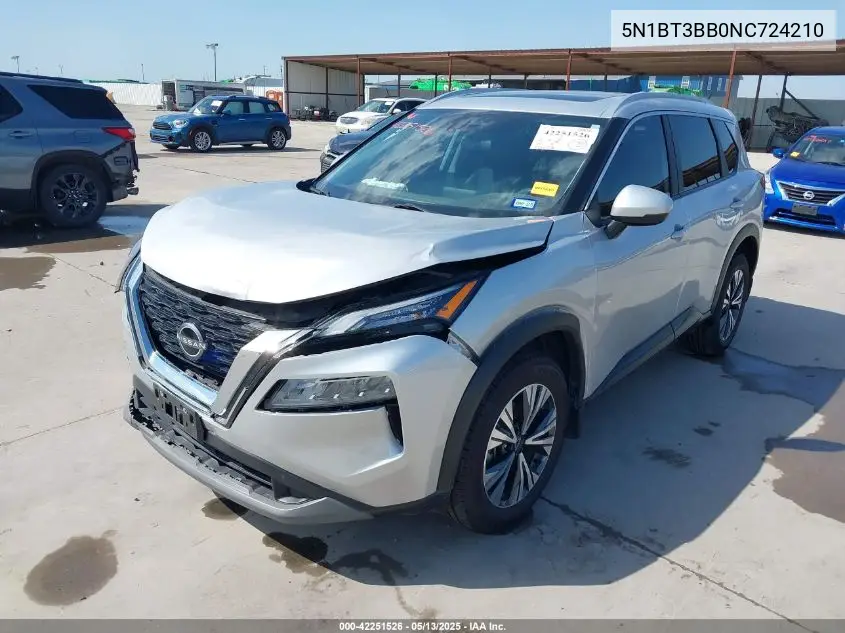 2022 Nissan Rogue Sv Intelligent Awd VIN: 5N1BT3BB0NC724210 Lot: 42251526