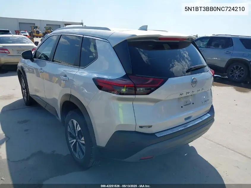 2022 Nissan Rogue Sv Intelligent Awd VIN: 5N1BT3BB0NC724210 Lot: 42251526