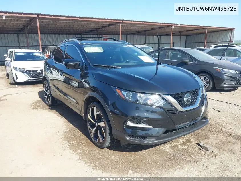 2022 Nissan Rogue Sport Sl Awd Xtronic Cvt VIN: JN1BJ1CW6NW498725 Lot: 42265024