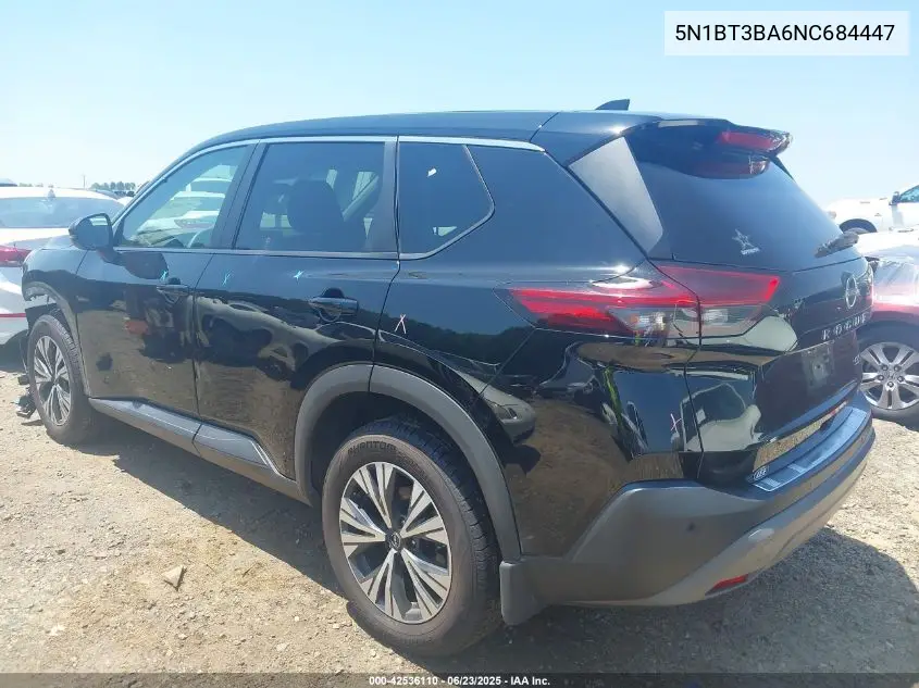 2022 Nissan Rogue Sv Fwd VIN: 5N1BT3BA6NC684447 Lot: 42536110