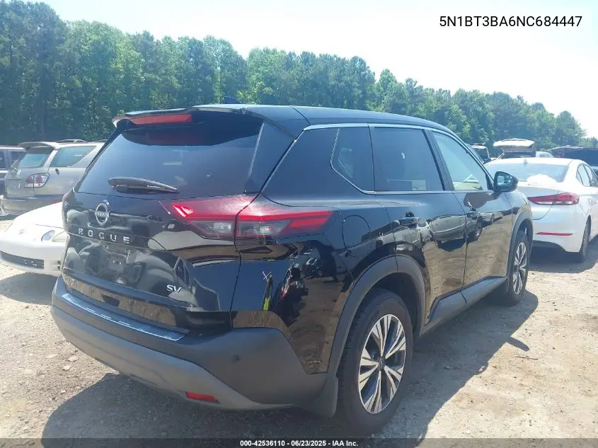 2022 Nissan Rogue Sv Fwd VIN: 5N1BT3BA6NC684447 Lot: 42536110