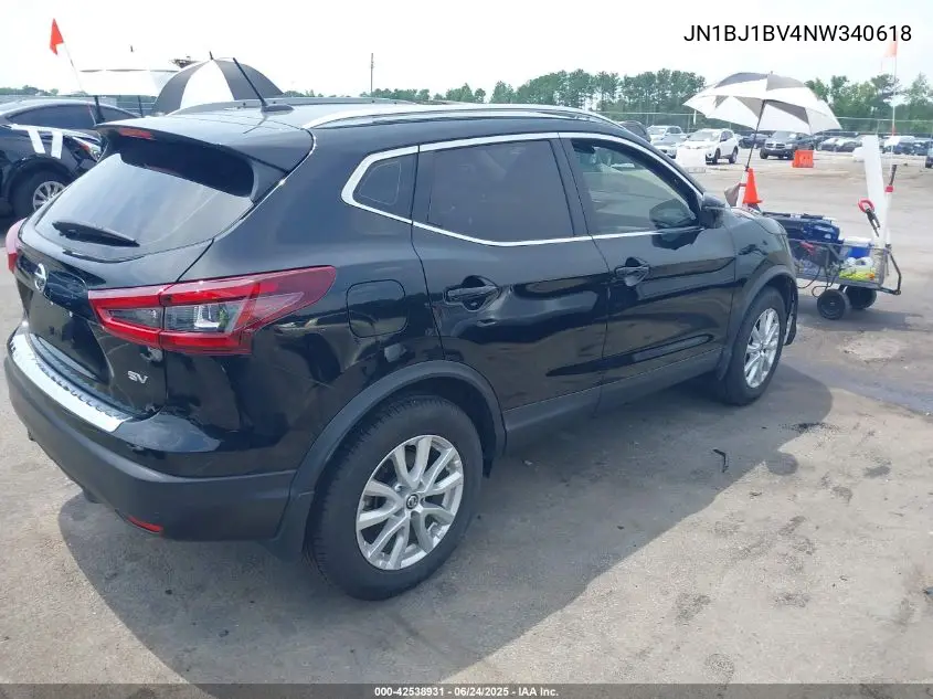 2022 Nissan Rogue Sport Sv Fwd Xtronic Cvt VIN: JN1BJ1BV4NW340618 Lot: 42538931