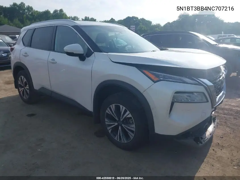 2022 Nissan Rogue Sv Intelligent Awd VIN: 5N1BT3BB4NC707216 Lot: 42550819