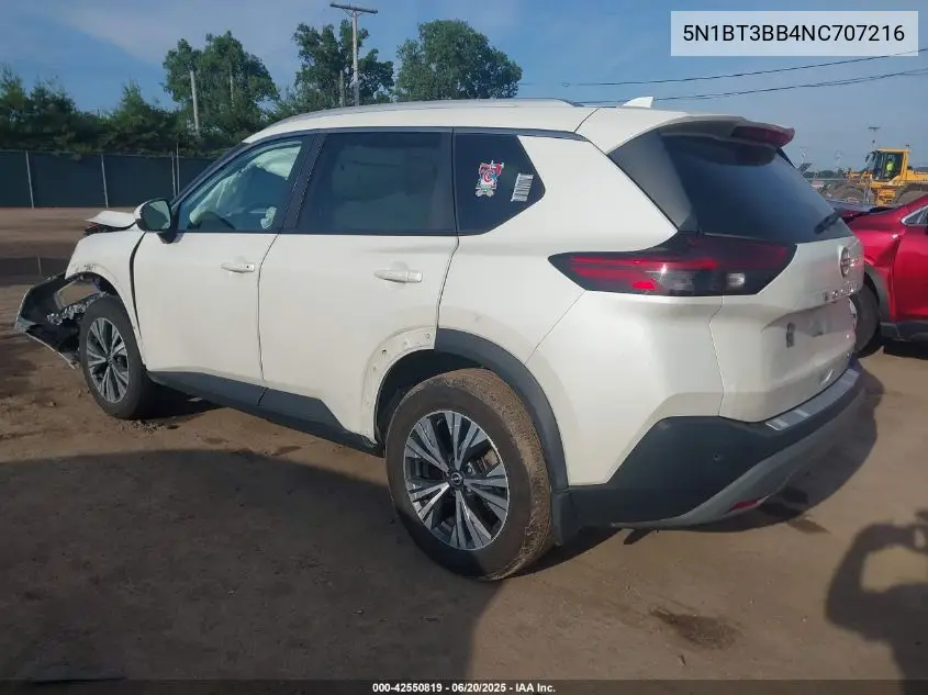2022 Nissan Rogue Sv Intelligent Awd VIN: 5N1BT3BB4NC707216 Lot: 42550819