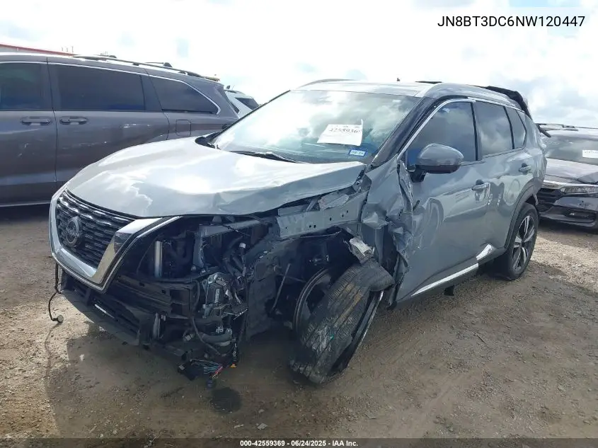 2022 Nissan Rogue Platinum Fwd VIN: JN8BT3DC6NW120447 Lot: 42559369