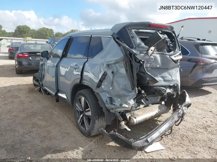 2022 Nissan Rogue Platinum Fwd VIN: JN8BT3DC6NW120447 Lot: 42559369