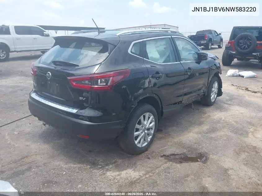 2022 Nissan Rogue Sport Sv Fwd Xtronic Cvt VIN: JN1BJ1BV6NW583220 Lot: 42580148